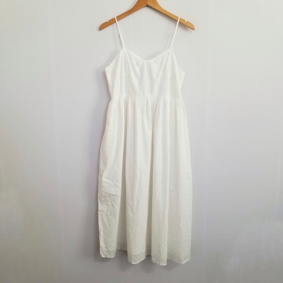 NWT A New Day White Eyelet Midi Dress Size Large - Picture 2 of 10